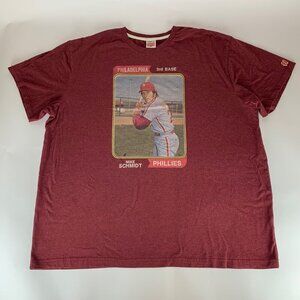 Mike Schmidt Philadelphia Philles MLB Maroon Homage Short Sleeve Shirt Mens 3XL